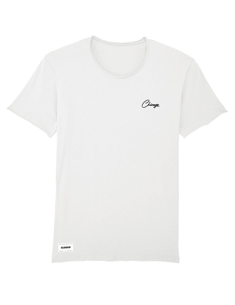 Chicago (bestickt) T-Shirt weiß - Clueso Shop